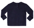Tommy Hilfiger Baby Girls' Essential Hilfiger Sweater - Black Iris
