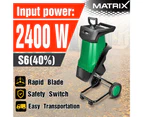 Matrix Tools 2400W Electric Garden Shredder Mulcher Wood Chipper Overload Protector