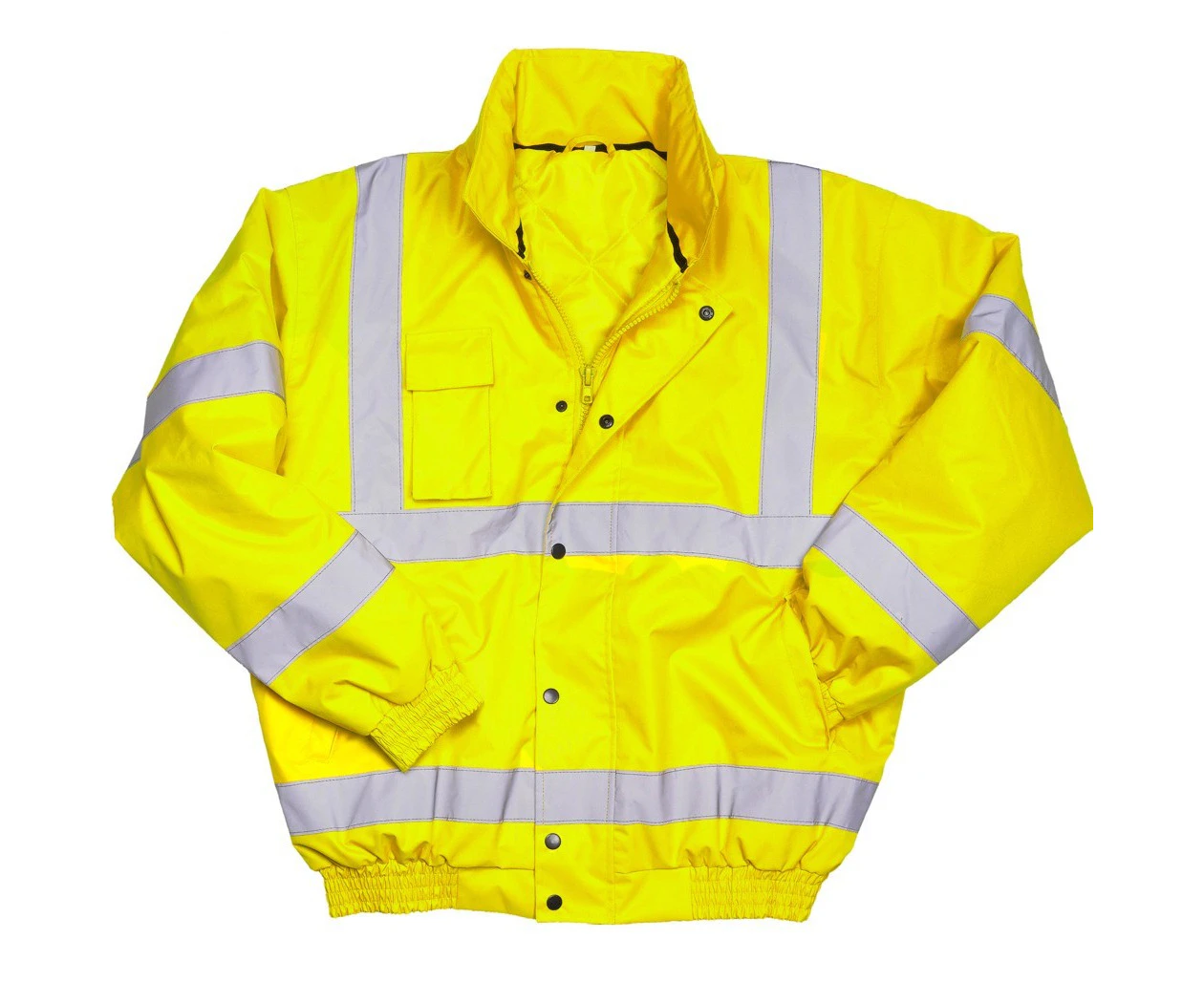 Warrior Mens Tulsa Hi-Vis Bomber Jacket (Fluorescent Yellow) - PC3501