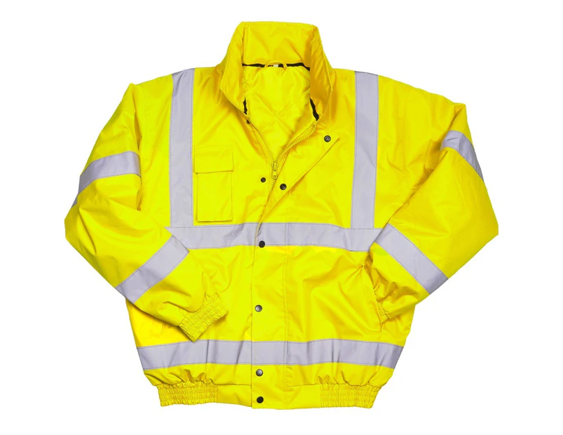 Warrior Mens Tulsa Hi-Vis Bomber Jacket (Fluorescent Yellow) - PC3501