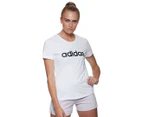 Adidas Women's D2M Lo Tee / T-Shirt / Tshirt - White/Black