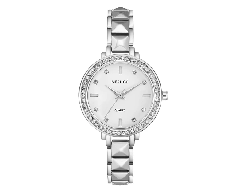 Mestige Women's 35.5mm Virginia Watch w/ Swarovski® Crystals - Silver