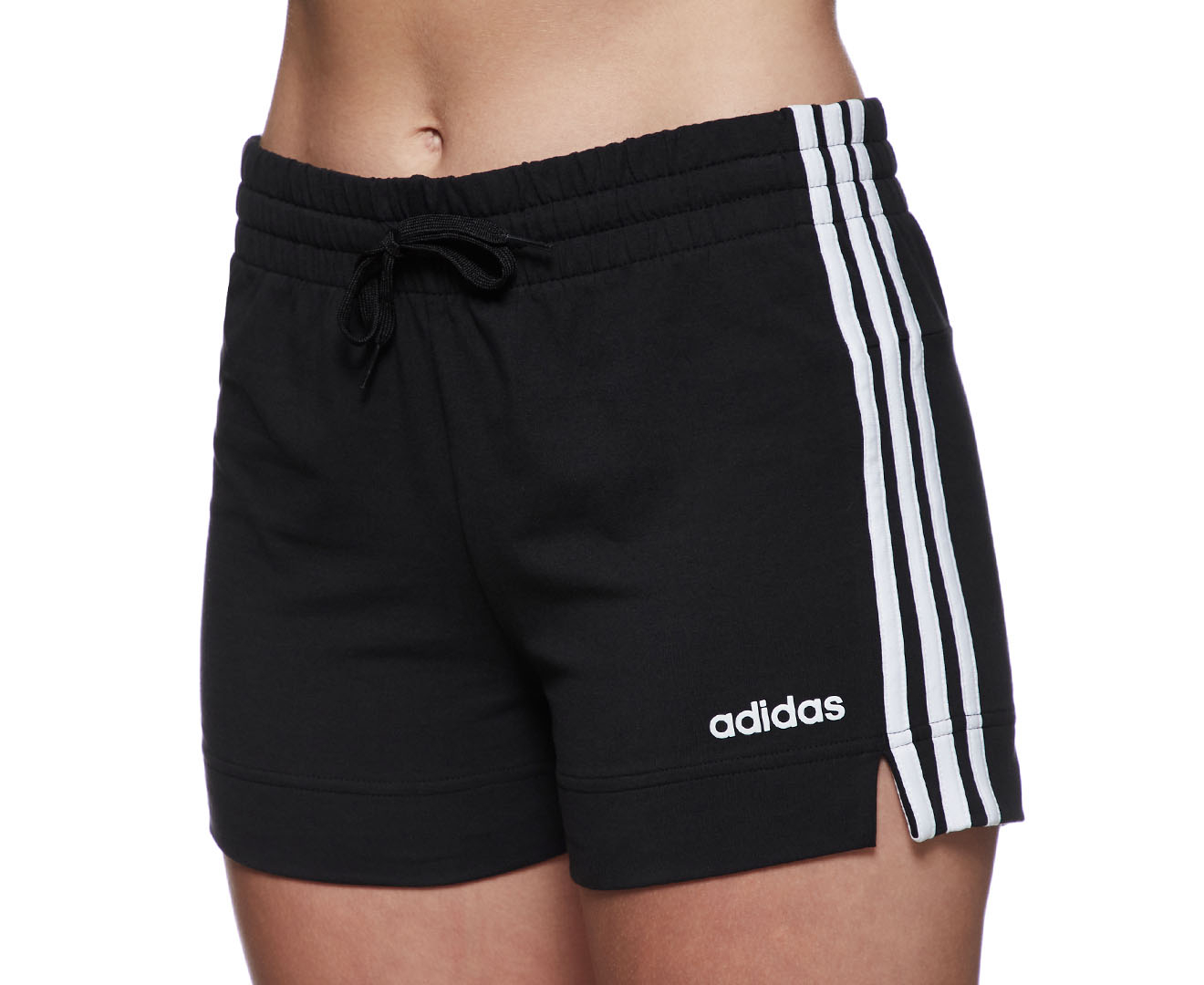 Adidas Women's Essentials 3-Stripe Shorts - Black/White | Catch.com.au