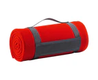 SOLS Plaid Pill Resistant Fleece Blanket (Red) - PC429
