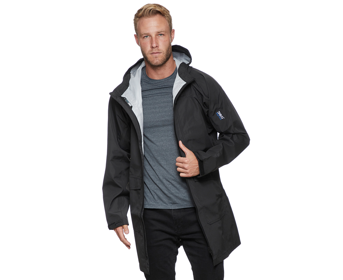 360 Degrees Men's Nimbus Waterproof Jacket - Black | Catch.co.nz