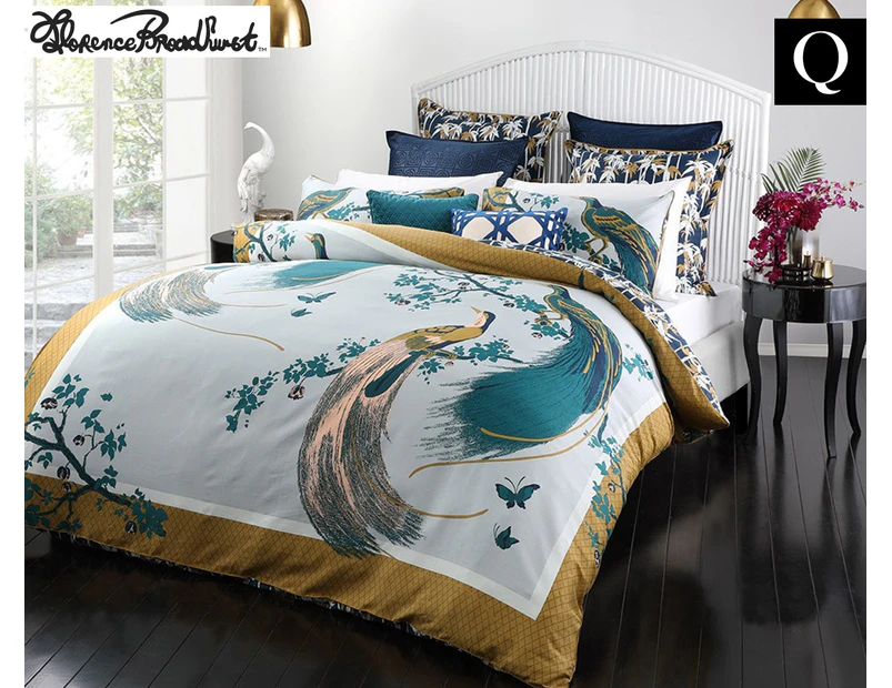 Florence Broadhurst Exotic Birds Queen Bed Quilt Cover Set - Gold