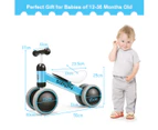 Costway 4 Wheels Baby Balance Bike, Child Walker, kids Ride On Toys, Mini Toddler No Pedal Push Scooter, Gift Blue
