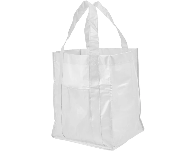 Bullet Savoy Laminated Non-Woven Grocery Tote (White) - PF1503