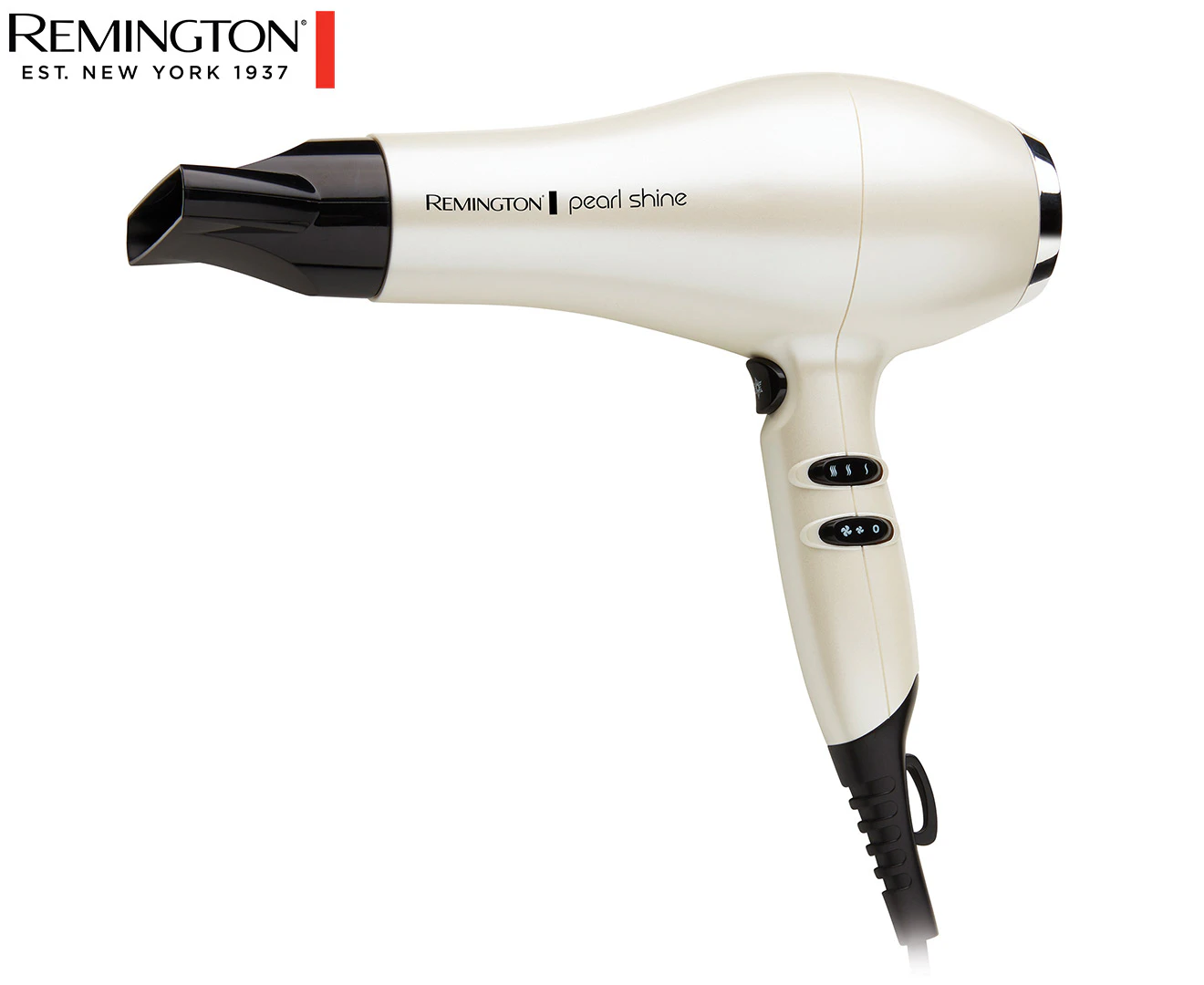 Remington 2000W Pearl Shine 3 Heat Speed Blow Dry Lightweight Styling Hair Dryer