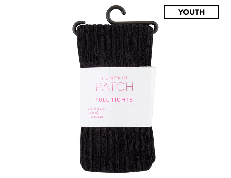 Cable Knit Tights - Black