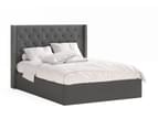 Winged Gas Lift Storage Fabric Bed Frame in King, Queen and Double Size (125cm Tall, Charcoal) 5