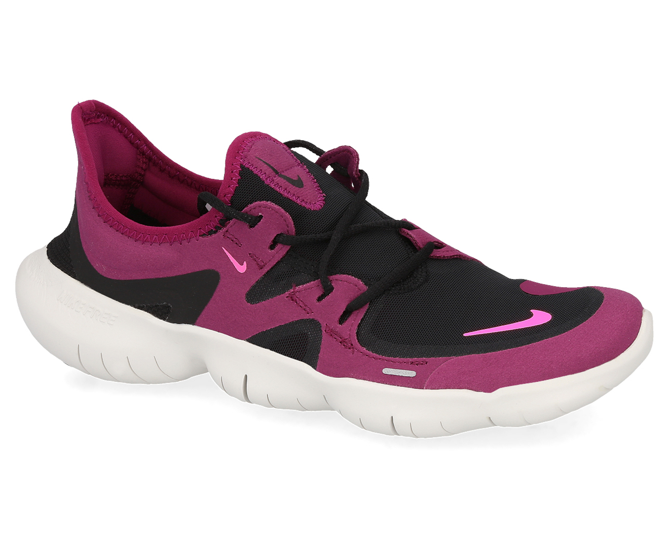 Nike Women's Free RN 5.0 Running Shoes - Black/Pink Blast-True Berry ...