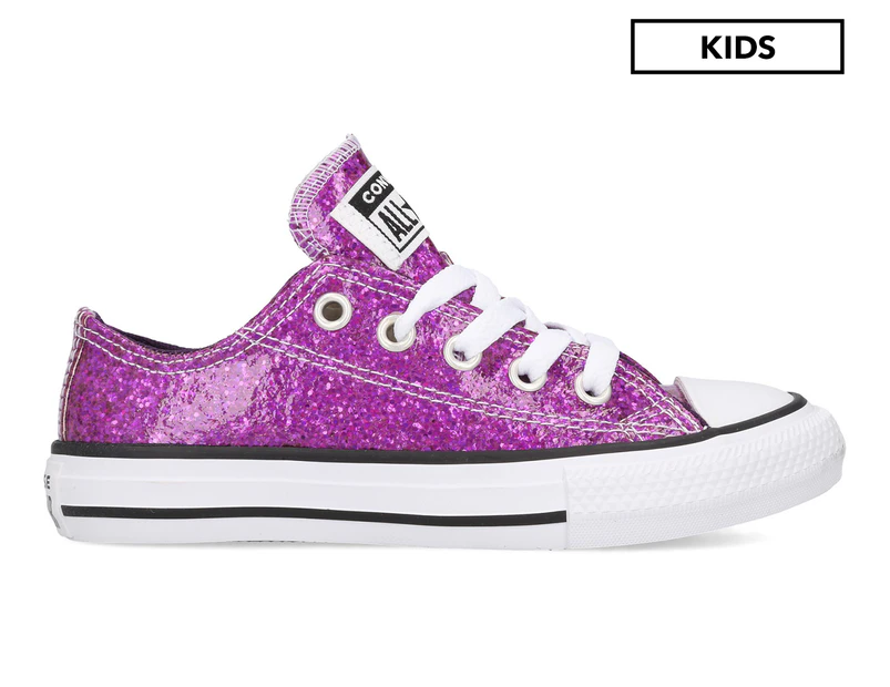 Converse Girls' Chuck Taylor All Star Glitter Low Top Shoes - Grand Purple