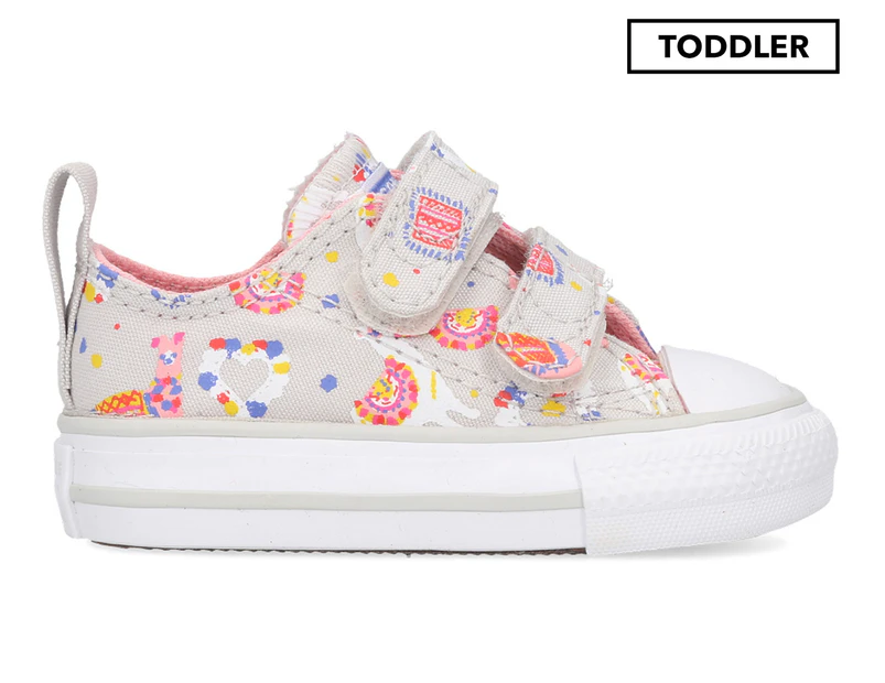 Converse Toddler Girls' Chuck Taylor All Star 2V Llama Low Top Shoes - Mouse/Coastal Pink