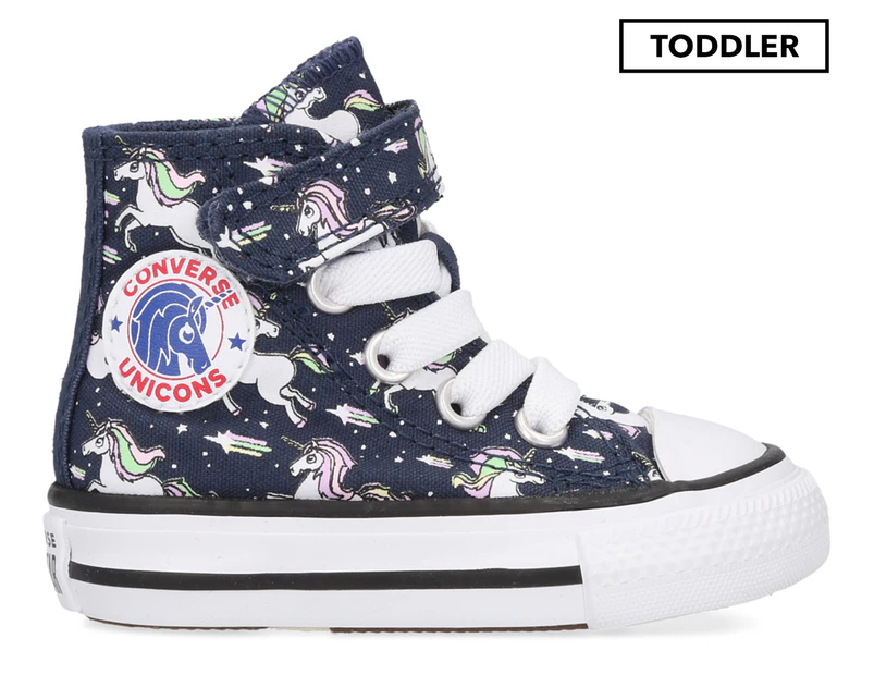 Converse Toddler Girls' Chuck Taylor All Star Unicorn Hi-Top Shoes - Navy/ Black/White 