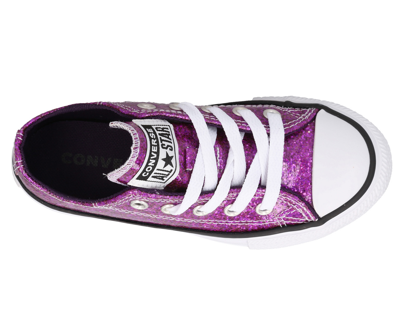 Girls purple glitter outlet converse