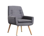 Levede Luxury Upholstered Armchair Dining Chair Single Accent Sofa Padded Fabric