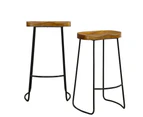 2x Levede Industrial Bar Stools Kitchen Stool Wooden Barstools Dining Chair