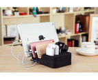 WIWU 6 Port USB Charging HUB Desktop Charger Stand for Multiple Device iWatch/AirPods/Smartphones/Tablets-Black