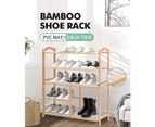 Levede Bamboo Shoe Rack Storage Wooden Organizer Shelf Stand 5 Tiers Layers 80cm - Natural