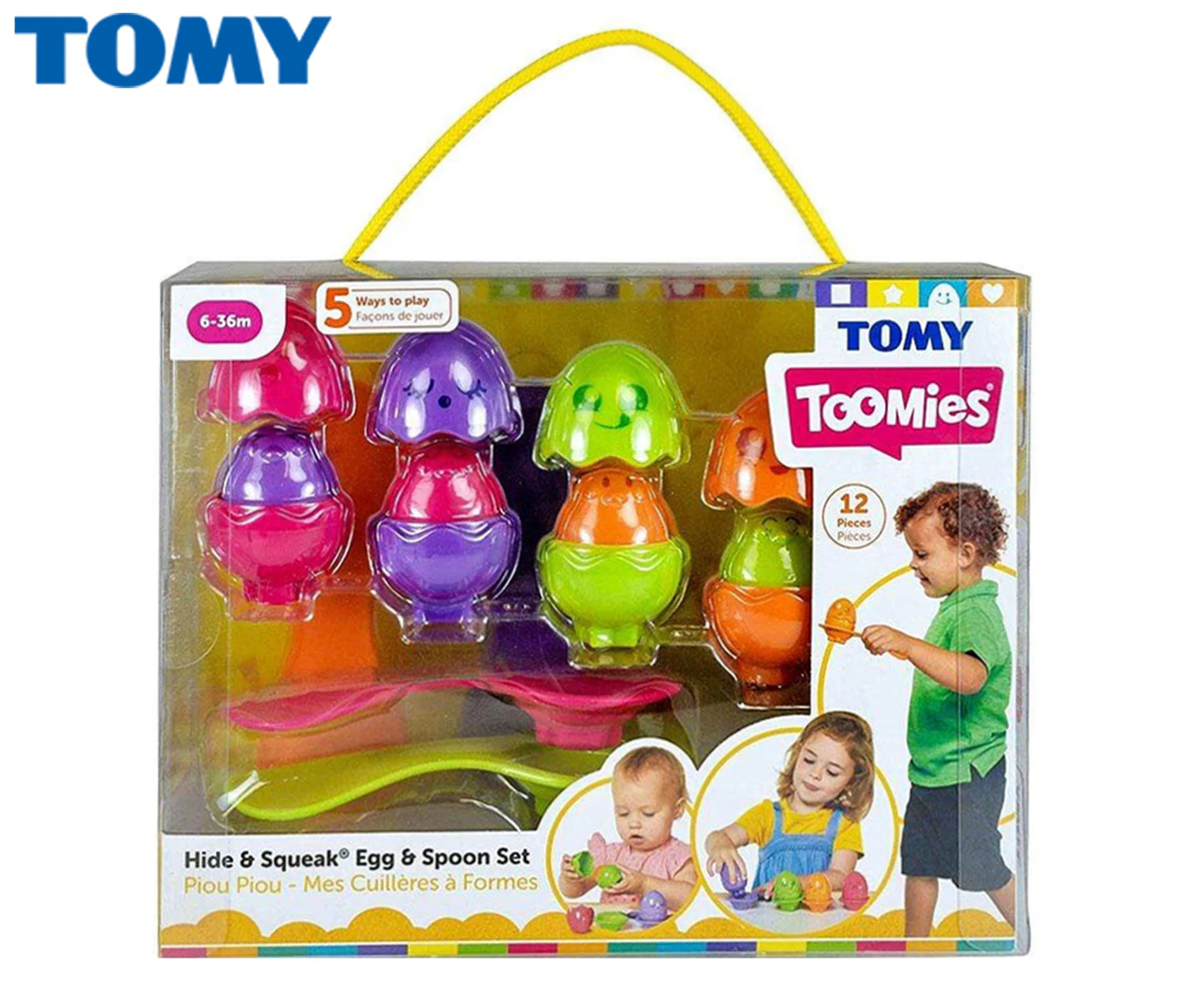 Tomy Toomies Hide & Squeak Egg/Spoon Set Baby Activity/Educational Toys 6-36m