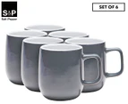 Set of 6 Salt & Pepper 360mL Pop Mug - Charcoal