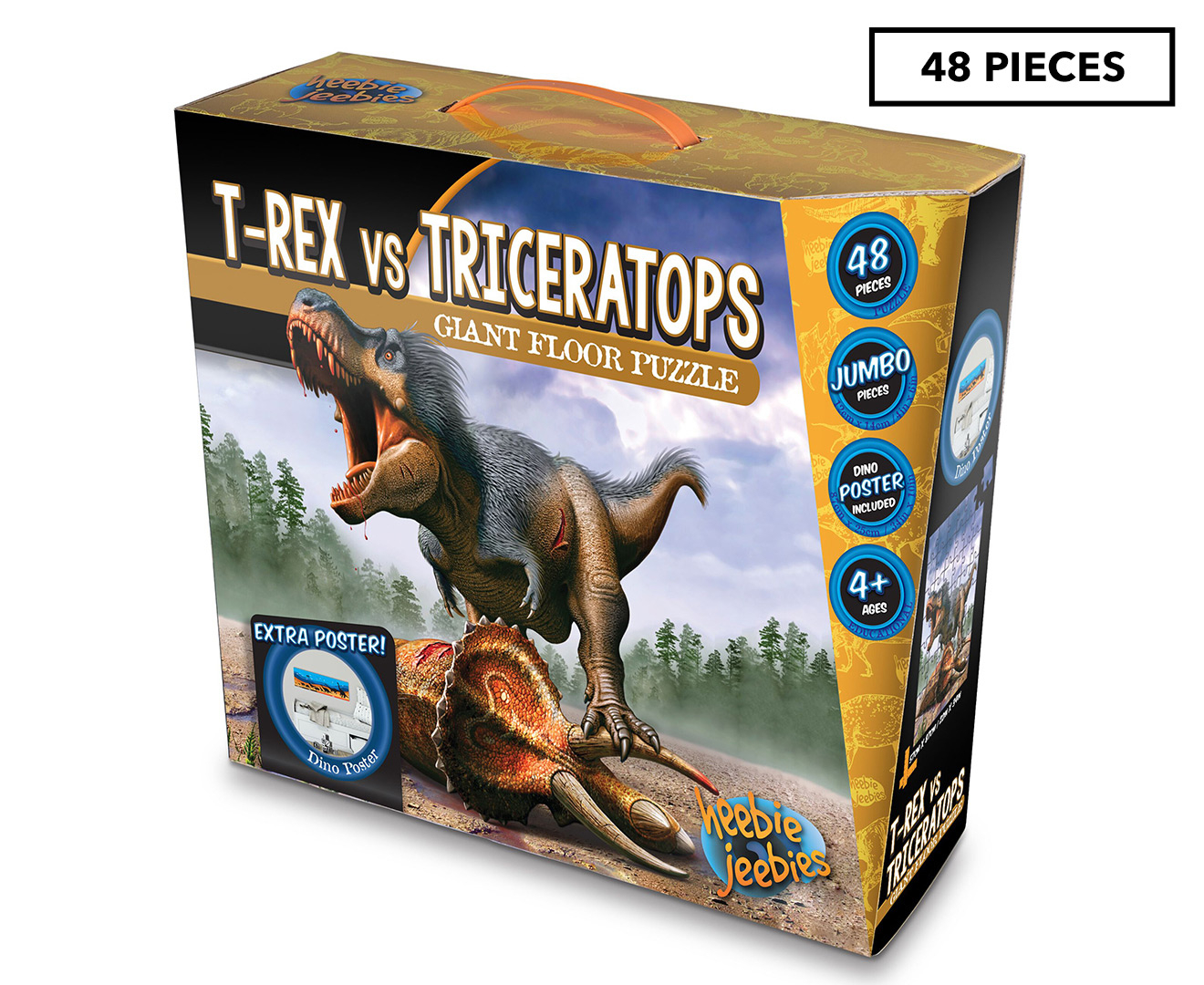 Heebie Jeebies 48-Piece T-Rex vs Triceratops Giant Floor Puzzle | Catch ...