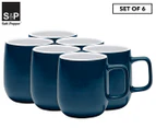 Set of 6 Salt & Pepper 360mL Pop Mug - Navy