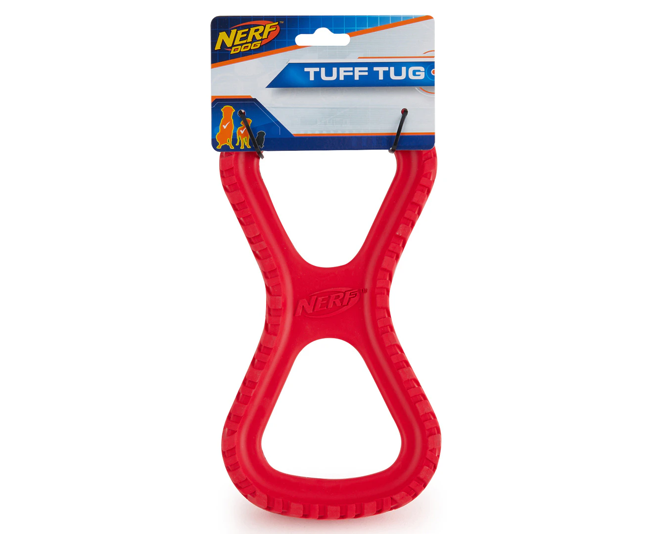 Nerf Dog 10" Large Tire Infinity Tug Red Rubber Pet Toy For Medium/Large Dogs