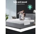Artiss Gas Lift Bed Frame Double Size With Storage Mattress Base Upholstered Fabric Tufted Headboard Grey Lisa Collection
