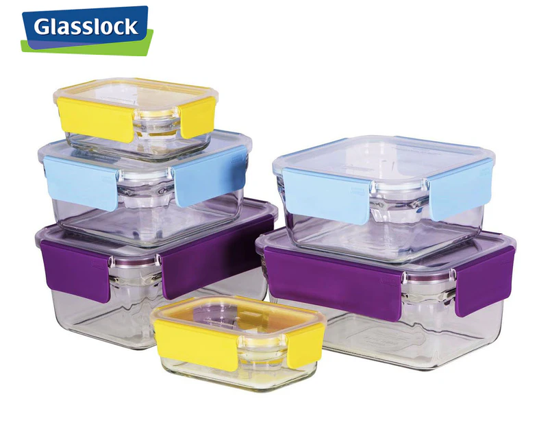 Glasslock 6-Piece Premium Oven Safe Glass Food Container Set w/ Snaplock Lids