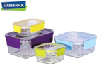 Glasslock 4-Piece Premium Oven Safe Glass Food Container Set w/ Snaplock Lids
