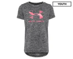 Under Armour Youth Girls' Big Logo Tee / T-Shirt / Tshirt - Black