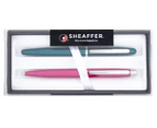 Sheaffer VFM Ballpoint & Fountain Pen Duo - Blue/Pink/Chrome