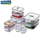 Glasslock 10-Piece Tempered Glass Food Container Set - Clear/Blue 1