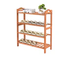 2x Levede 4 Tier Bamboo Shoe Rack Shoes Organizer Storage Shelves Stand Shelf