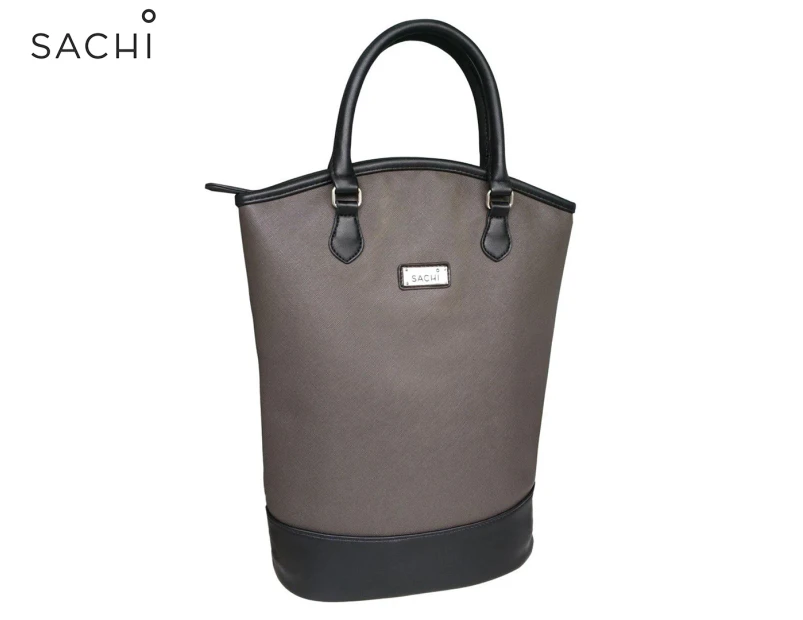 Sachi Insulated Two Bottle Wine Tote Bag - Charcoal