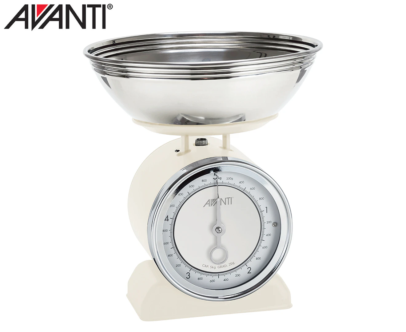 Avanti 5kg Vintage Mechanical Kitchen Scale - White