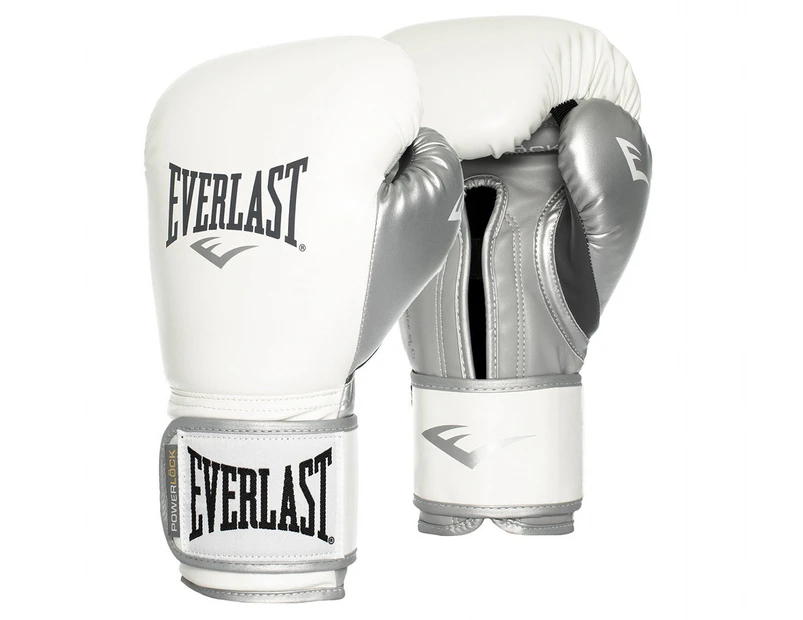 Everlast Unisex Powerlock Training Gloves - White/Silver