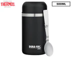 Thermos 500mL Dura-Vac Vacuum Insulated Stainless Steel Food Jar & Spoon - Black