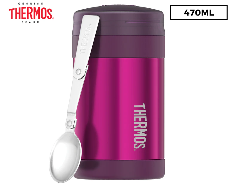 Thermos 470mL Stainless Steel Vacuum Insulated Food Jar w/ Spoon - Pink