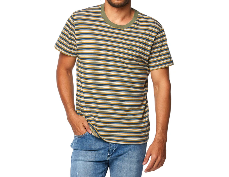 Wrangler Men's Halls Tee / T-Shirt / Tshirt - Whiskey Stripe
