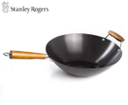 Stanley Rogers 35cm Non-Stick Carbon Steel Wok w/ Acacia Handle