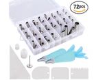 Rackaphile 72-Piece Stainless Steel PIPing TIPs Kit with Case Baking Supplies Tools Set
