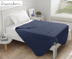 Dreamaker 130x170cm Cotton Jersey Quilted Blanket - Navy
