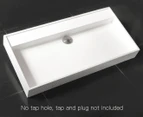 Fluso 90x45cm Solid Surface Wall Hung Basin w/ No Tap Hole