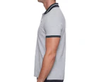 Ben Sherman Men's New Script Contrast Collar Polo Tee / T-Shirt / Tshirt - Aluminium