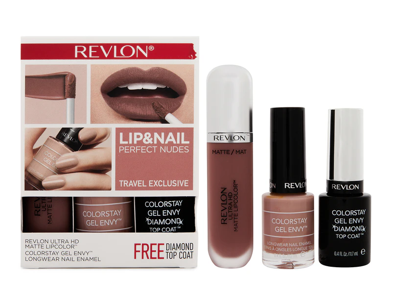 Revlon Travel Exclusive 3-Piece Lip & Nail Kit - Perfect Nudes