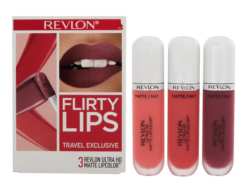 Revlon Ultra HD Matte Lipcolour 3-Piece Flirty Lips Set