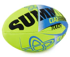 Summit Classic Size 5 Rugby Ball - Fluro Green/Blue